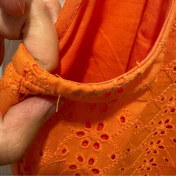 Loft Red/Orange Eyelet Mini Dress - Picture 5 of 6